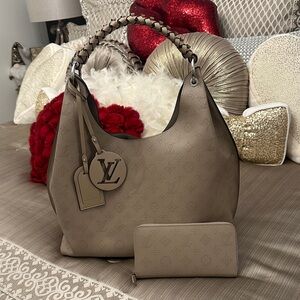 LV Taupe Monogram Tote with Wallet